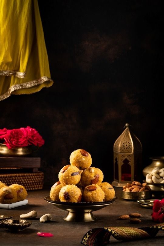 Festive ladoos by lamplight